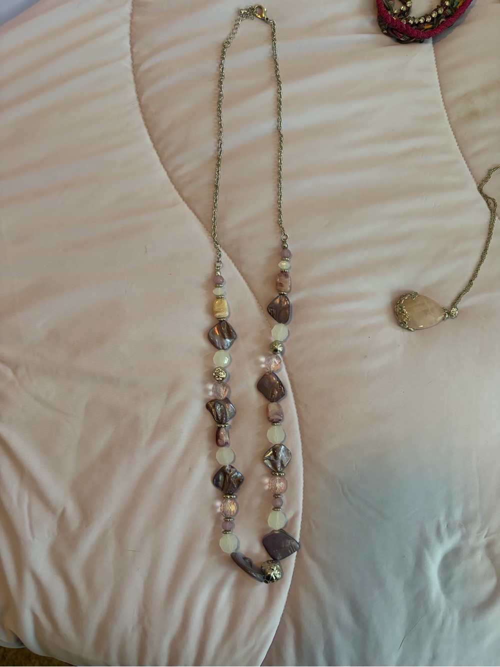 Handcrafted Purple Beaded Long Necklace